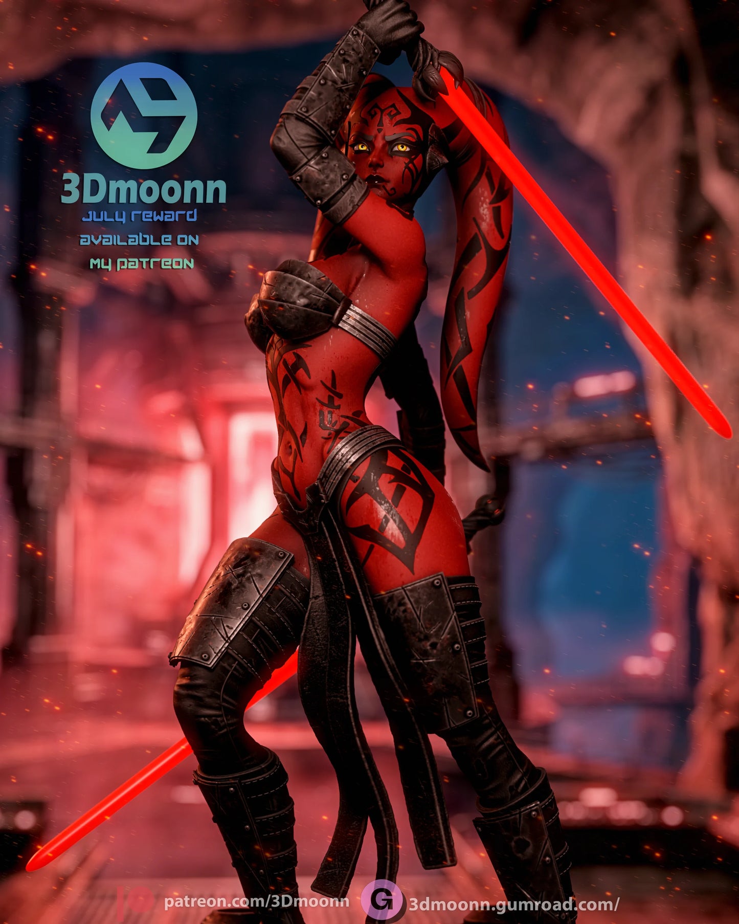 Red-Horned Dark Maiden | Handcrafted Figure