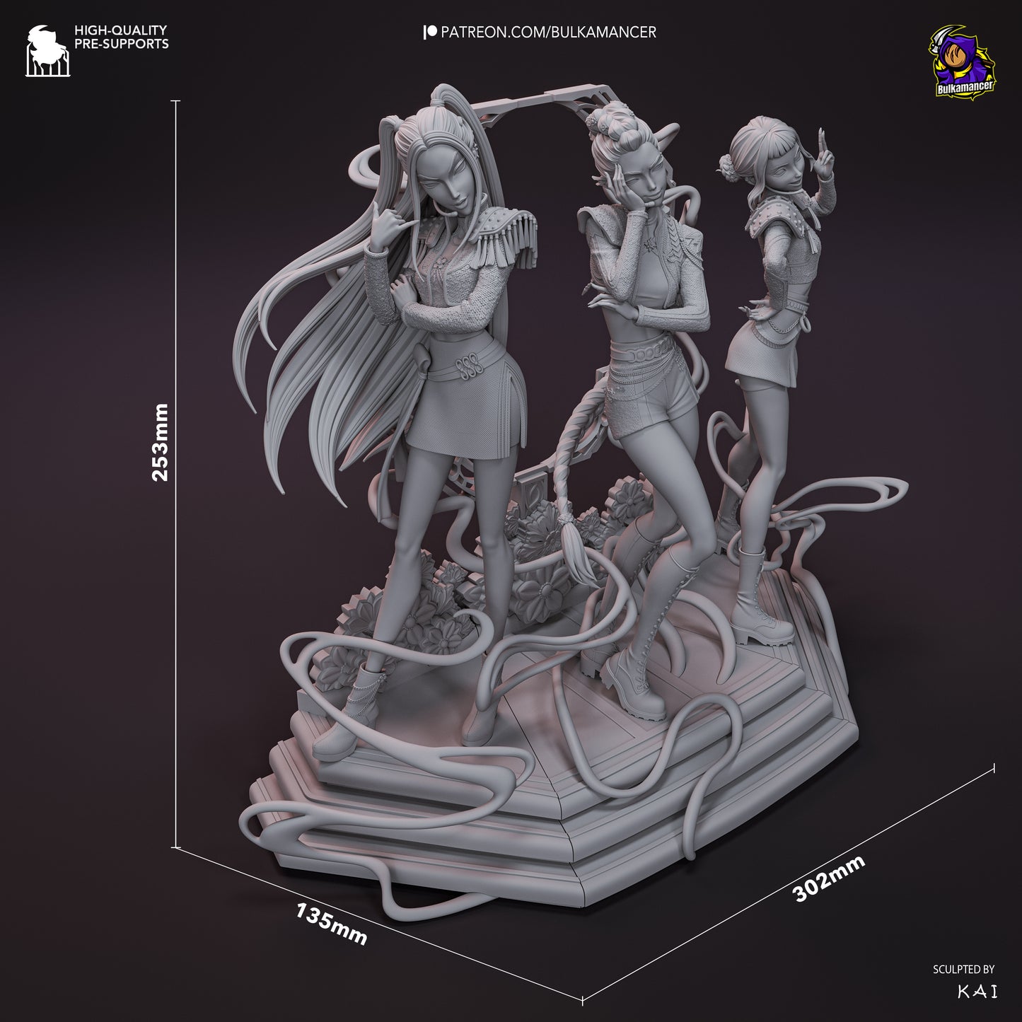 Rumi x Mira x Zoe diorama | Kpop Demon Hunters | Handcrafted Figure