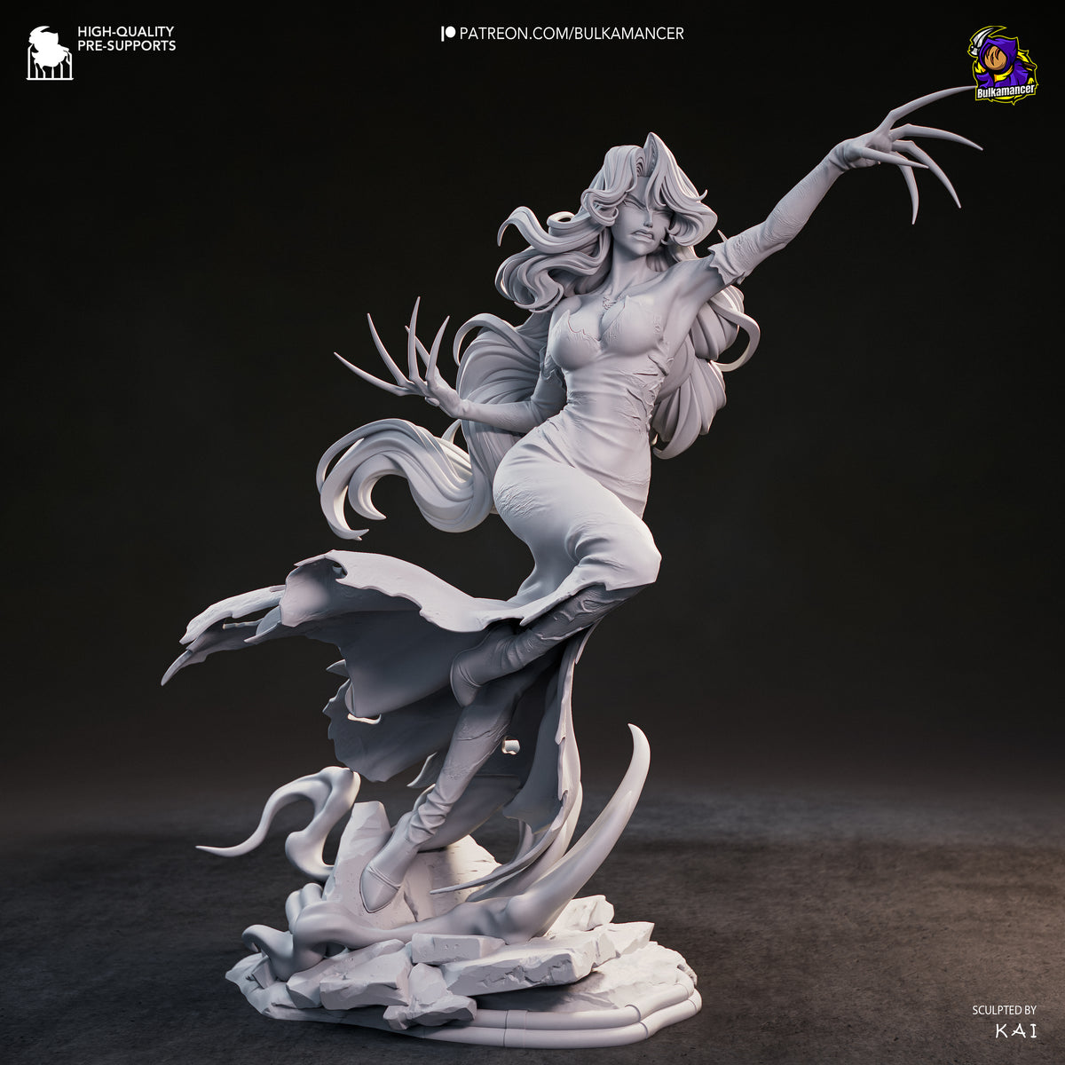 Crimson Femme Fatale | Handcrafted Figure