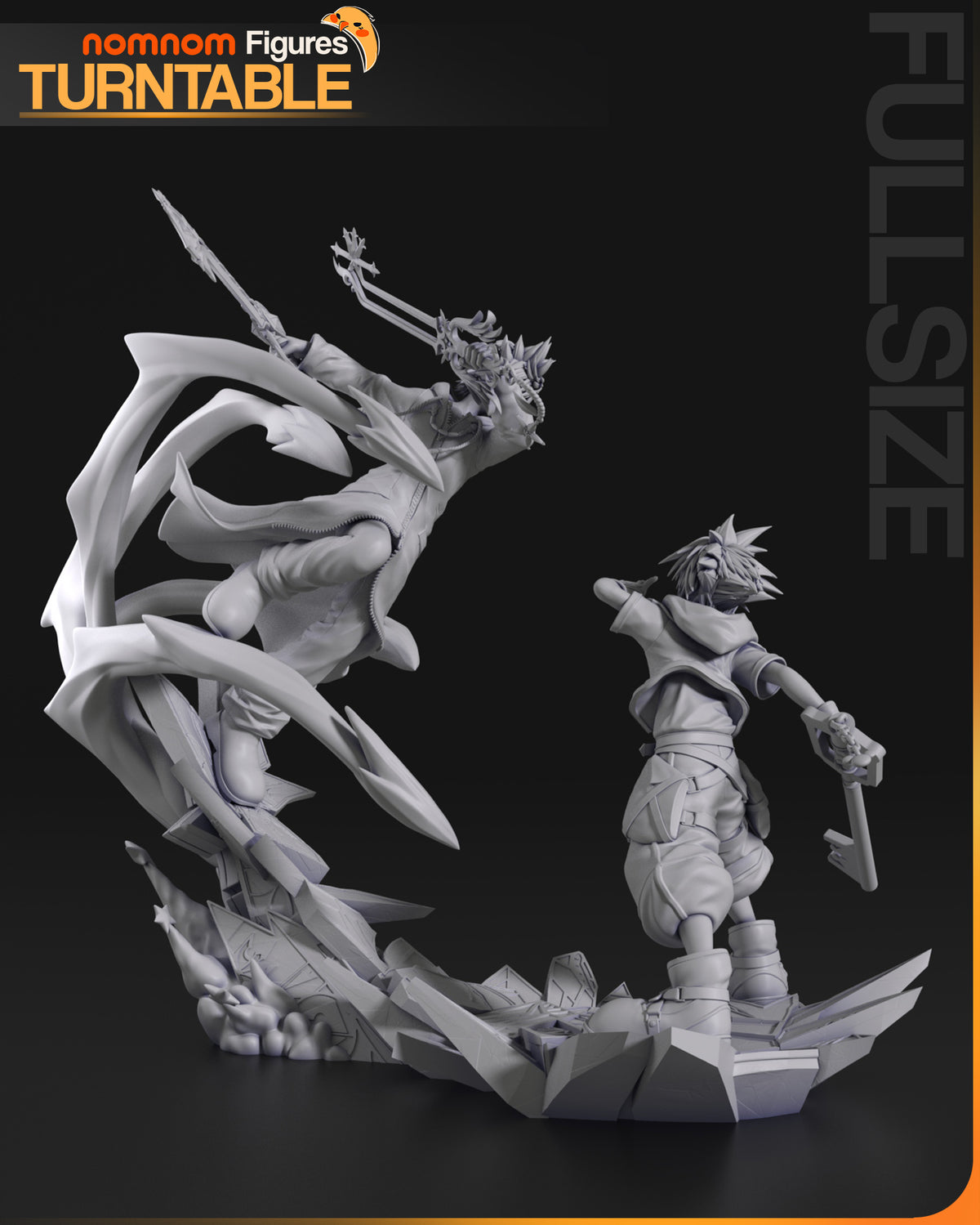 Blonde Blade Warrior & Spiky-Haired Hero | Handcrafted Figure
