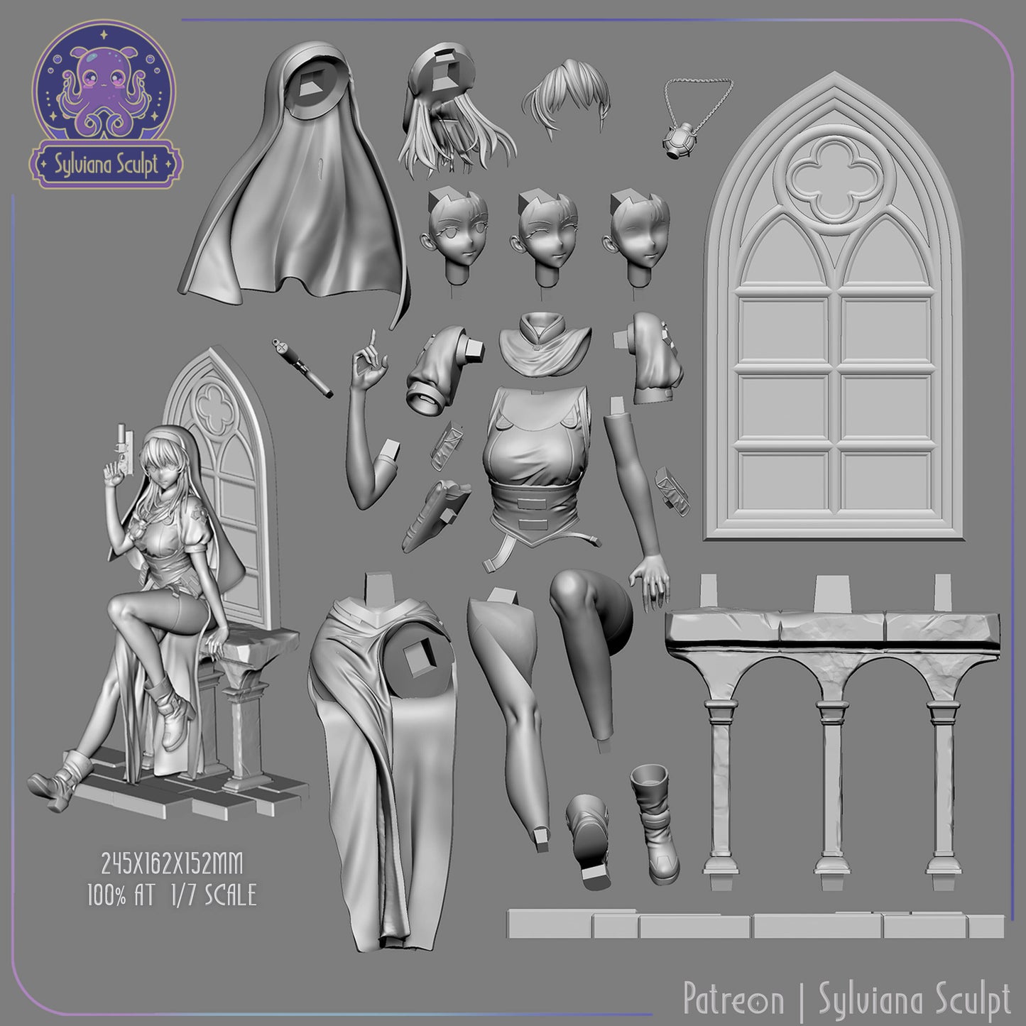Holy Gunslinger Nun | Handcrafted Figure