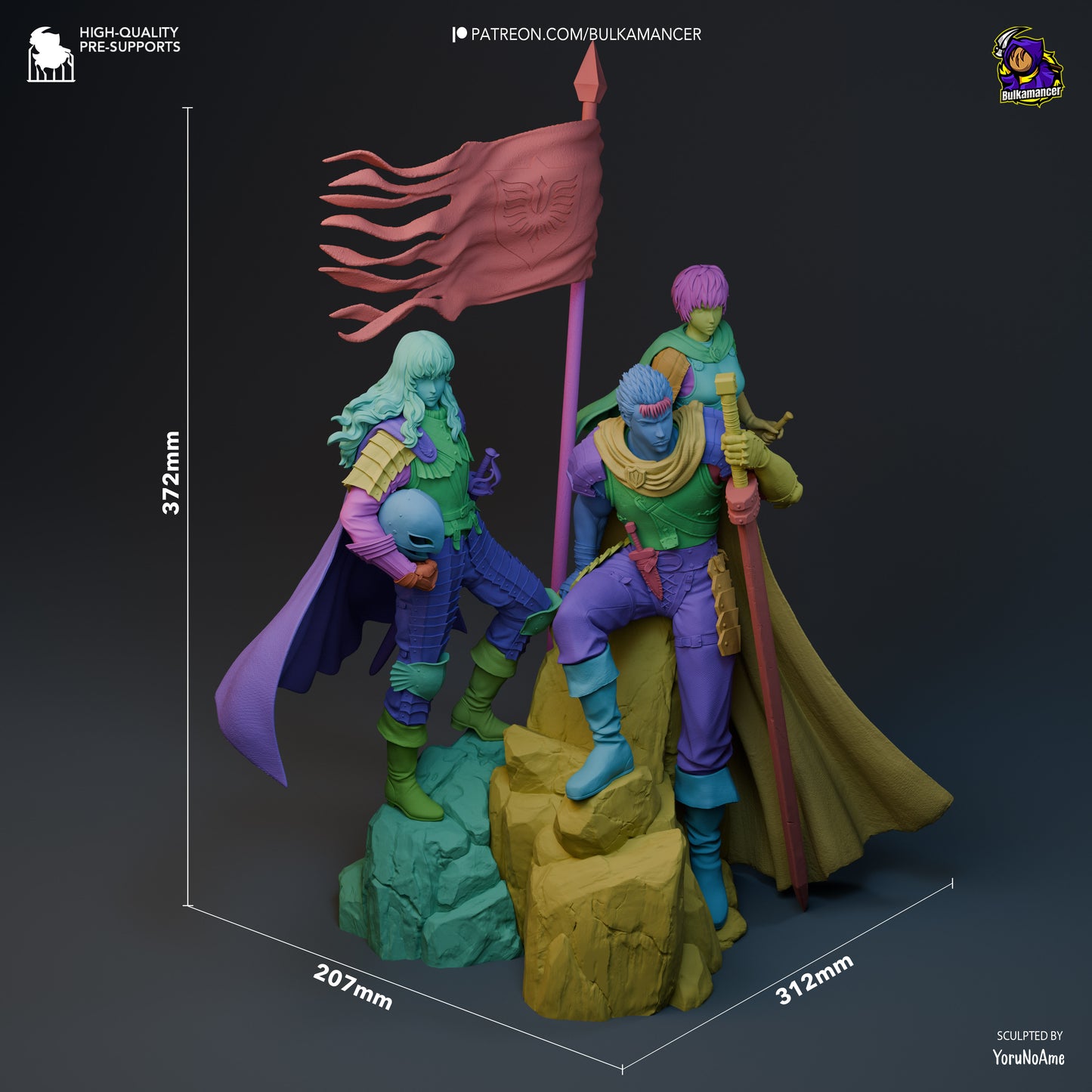 Berserk diorama | Guts Casca Griffith | Handcrafted Figure