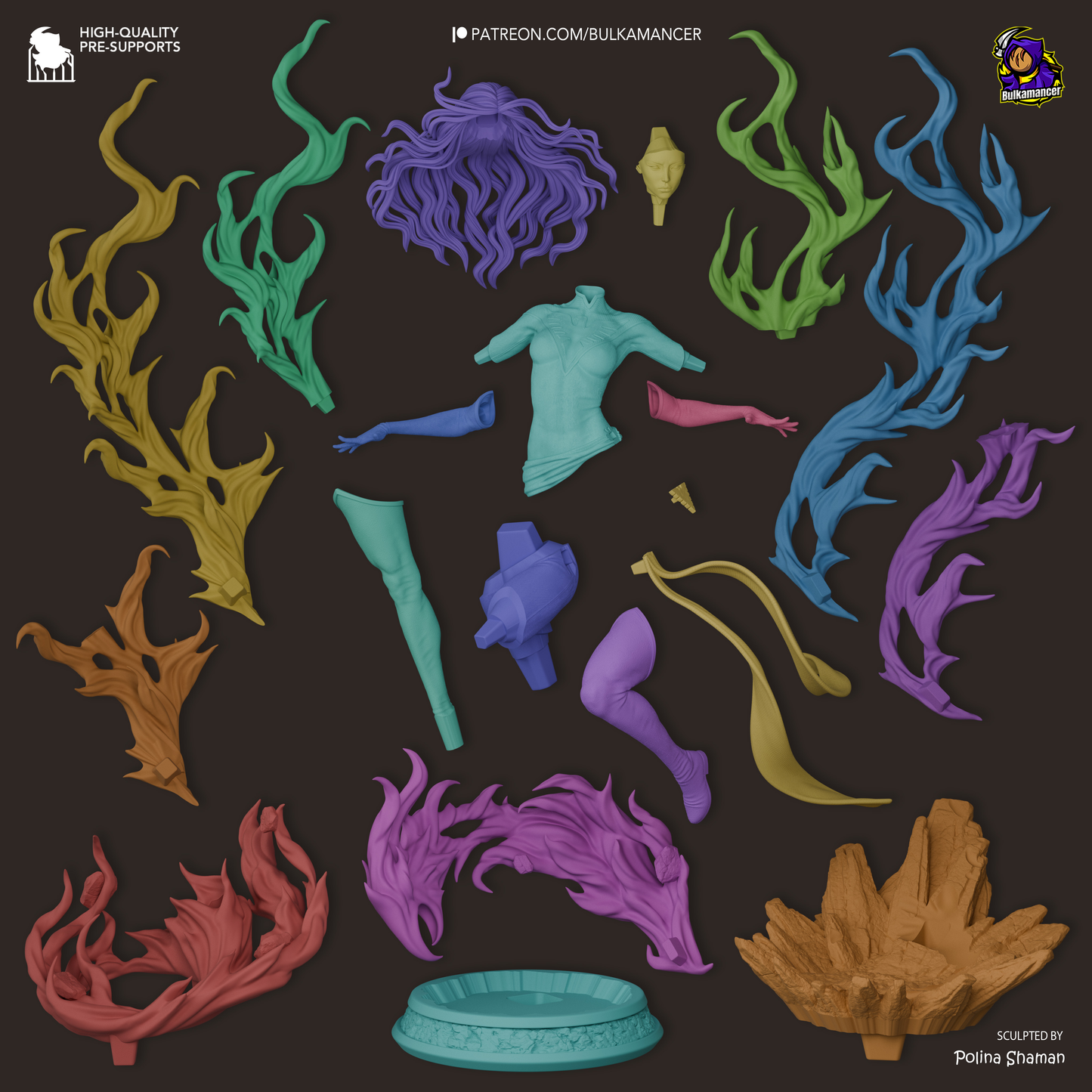 Cosmic Flame Queen | Handcrafted Figure