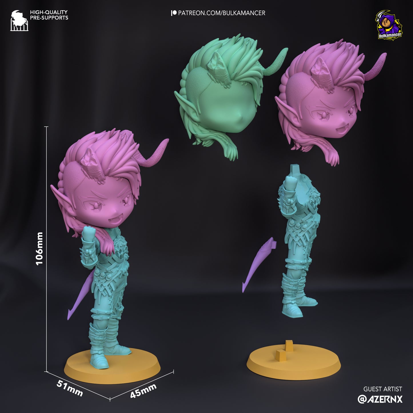 Chibi Karlach | Baldur's Gate 3 | Handcrafted Figure