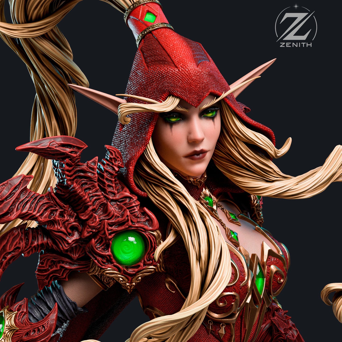 Scarlet Elf Rogue | Handcrafted Figure