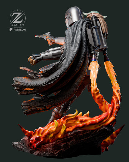 Bounty Hunter & Little Guardian | Handcrafted Figure