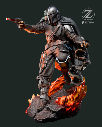 Bounty Hunter & Little Guardian | Handcrafted Figure
