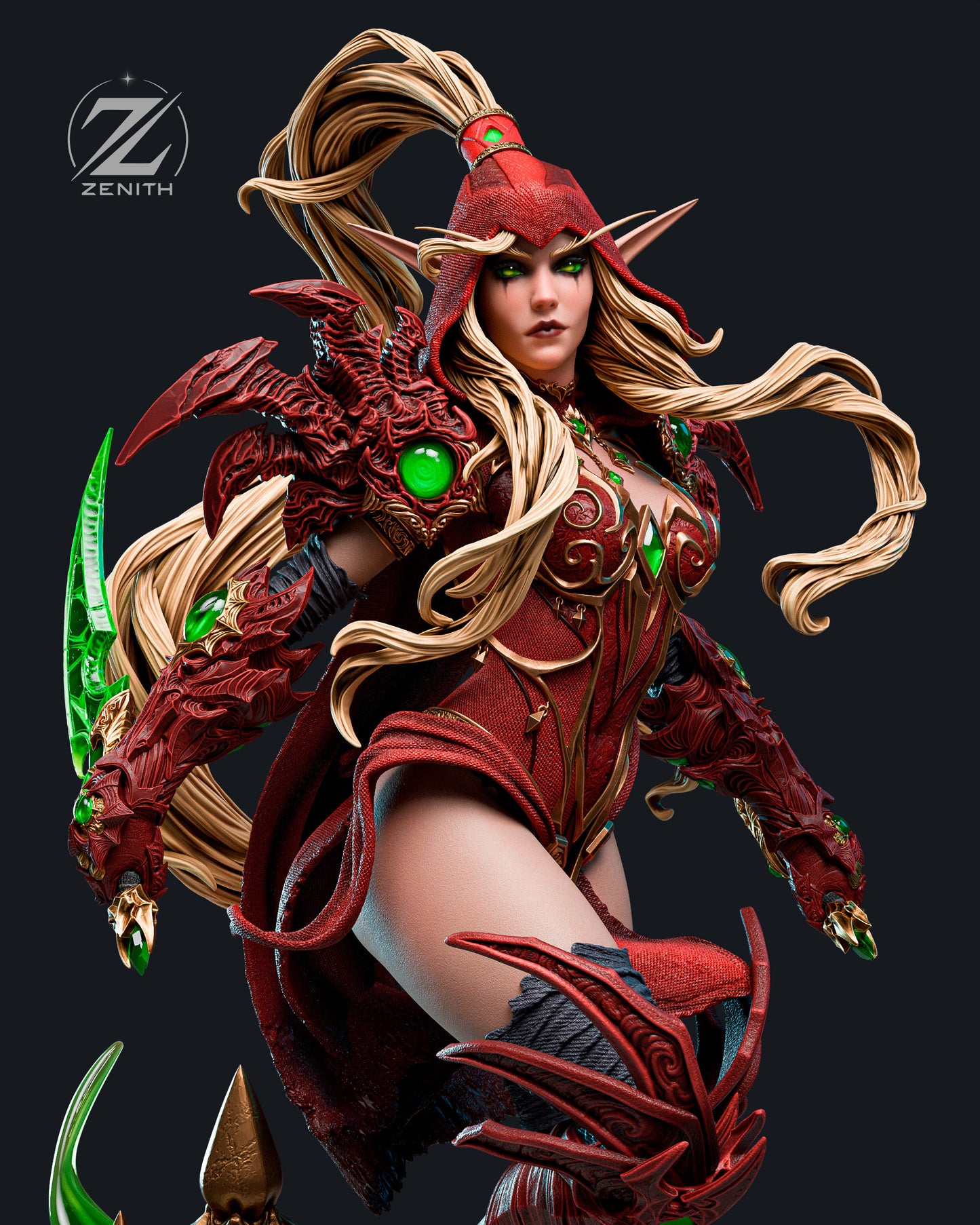 Scarlet Elf Rogue | Handcrafted Figure