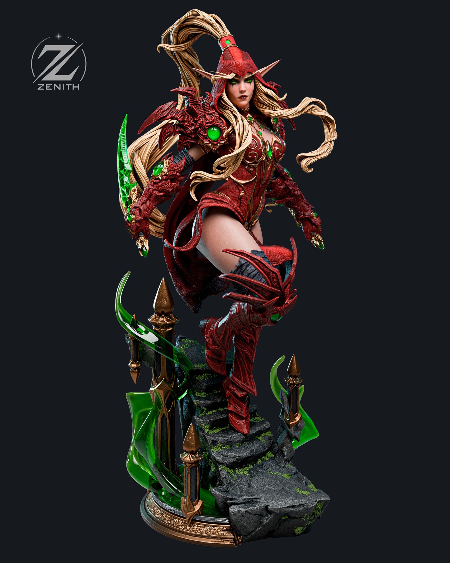 Scarlet Elf Rogue | Handcrafted Figure