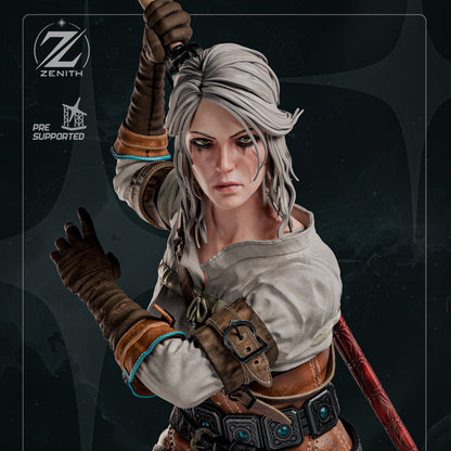 White-Haired Sword Maiden | Handcrafted Figure