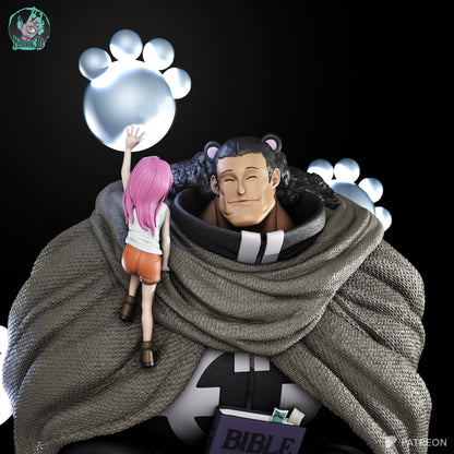 Gentle Giant & Pink-Haired Girl | Handcrafted Figure