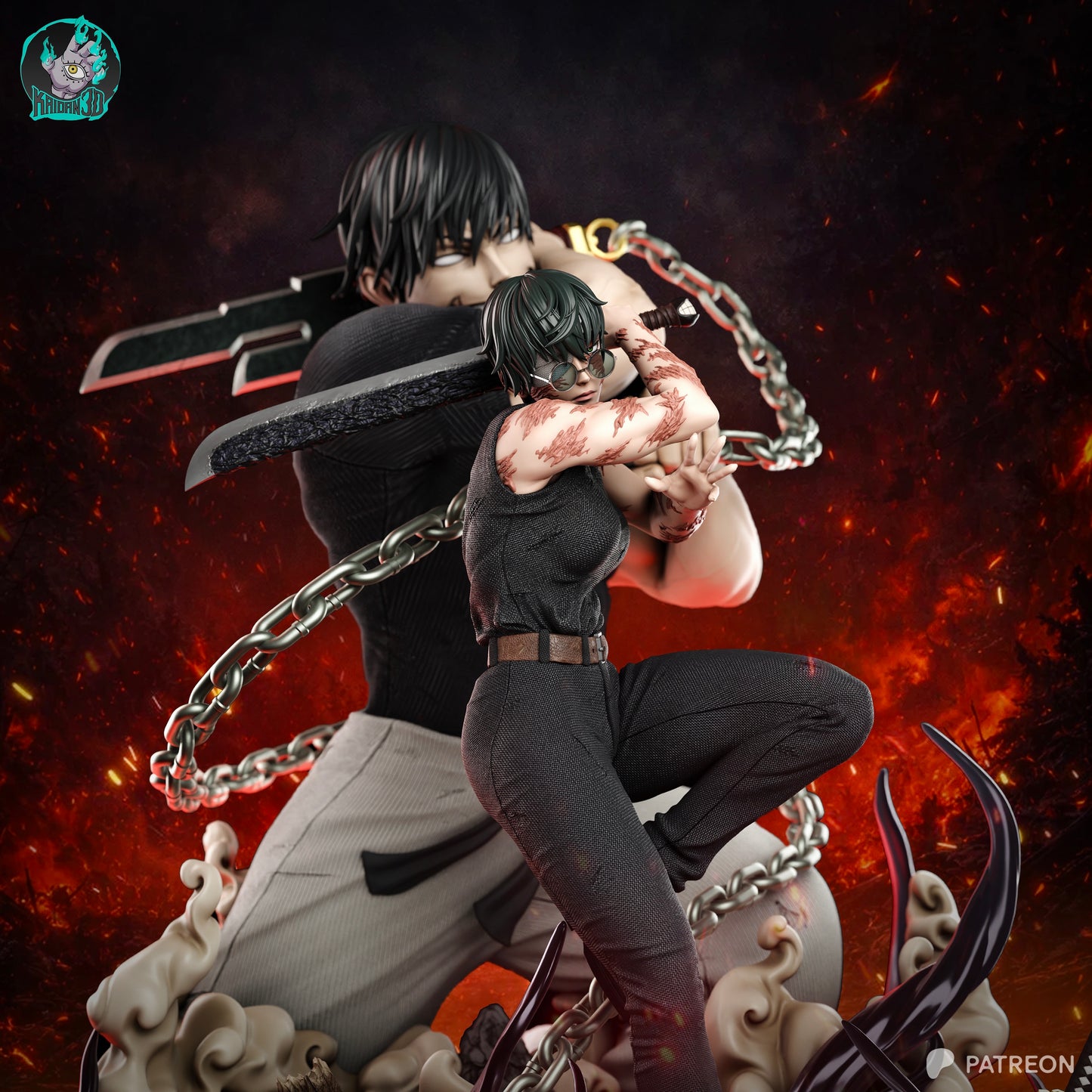 Maki x Toji Zenin | Jujutsu Kaisen | Handcrafted Figure