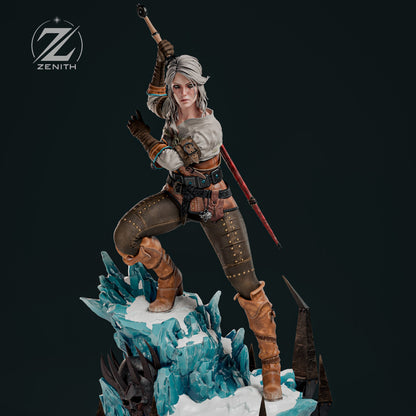 White-Haired Sword Maiden | Handcrafted Figure