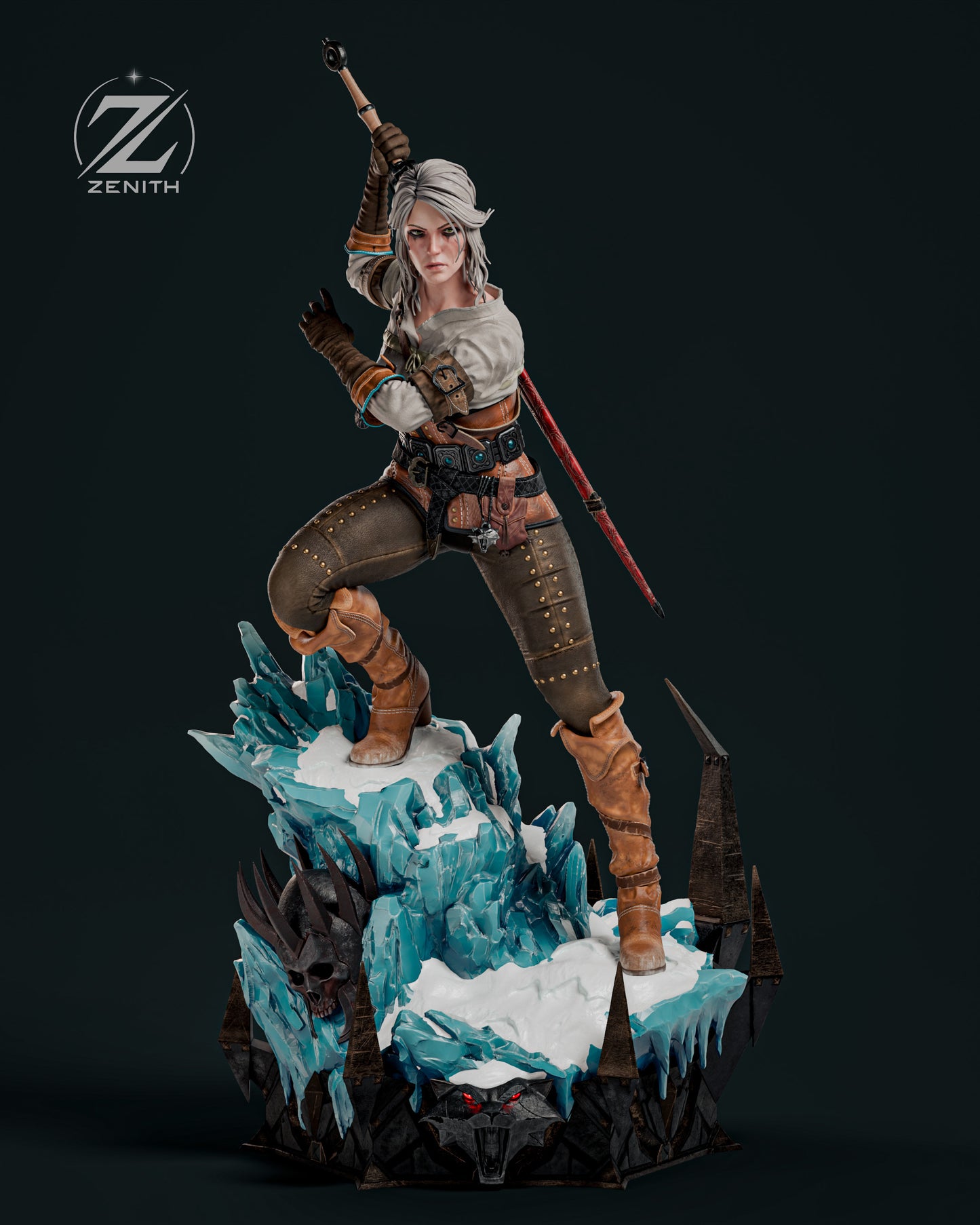 White-Haired Sword Maiden | Handcrafted Figure
