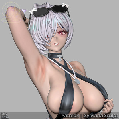 Bunny Glass Princess (Swimsuit) | Handcrafted Figure