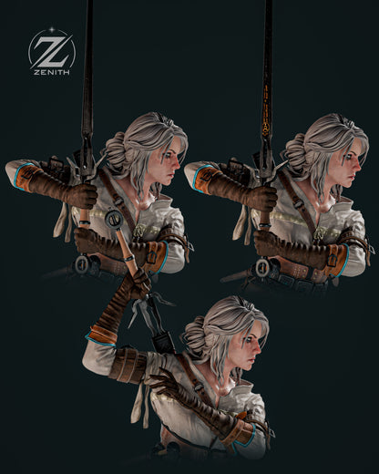 White-Haired Sword Maiden | Handcrafted Figure