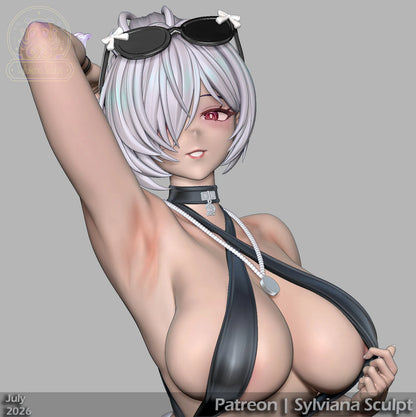 Bunny Glass Princess (Swimsuit) | Handcrafted Figure