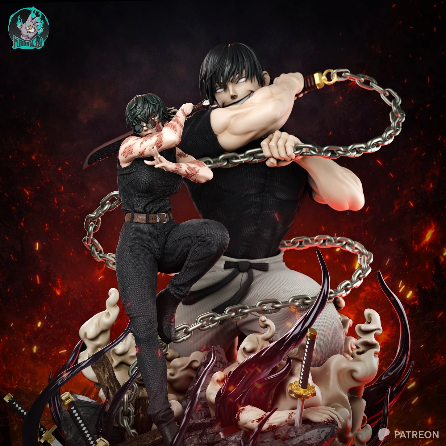 Maki x Toji Zenin | Jujutsu Kaisen | Handcrafted Figure