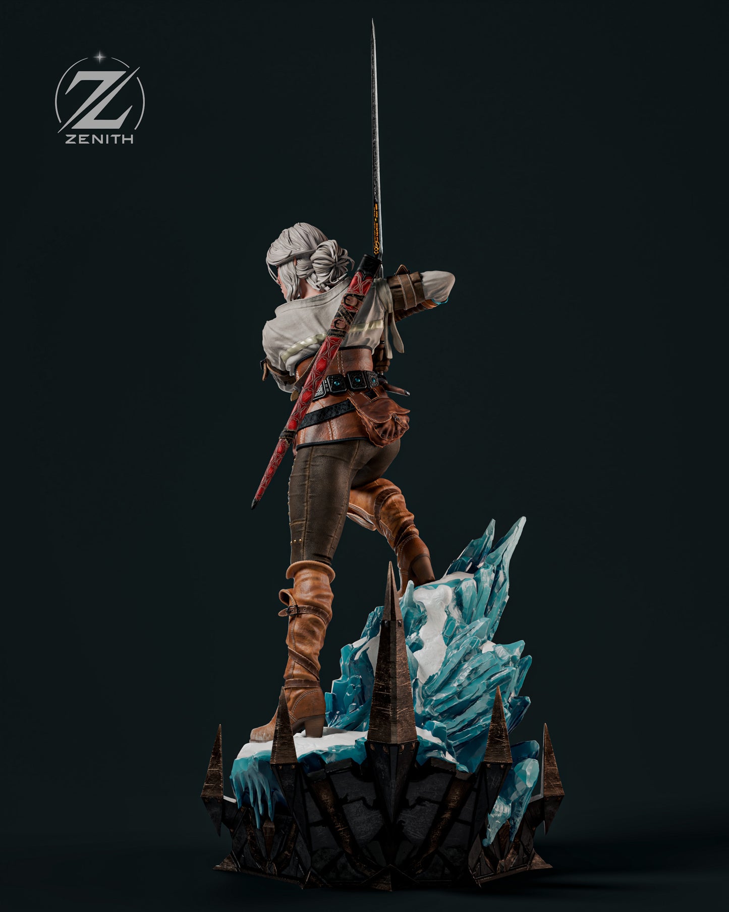 White-Haired Sword Maiden | Handcrafted Figure