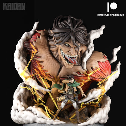 Attack Titan and Eren | Attack on Titan | Handcrafted Figure