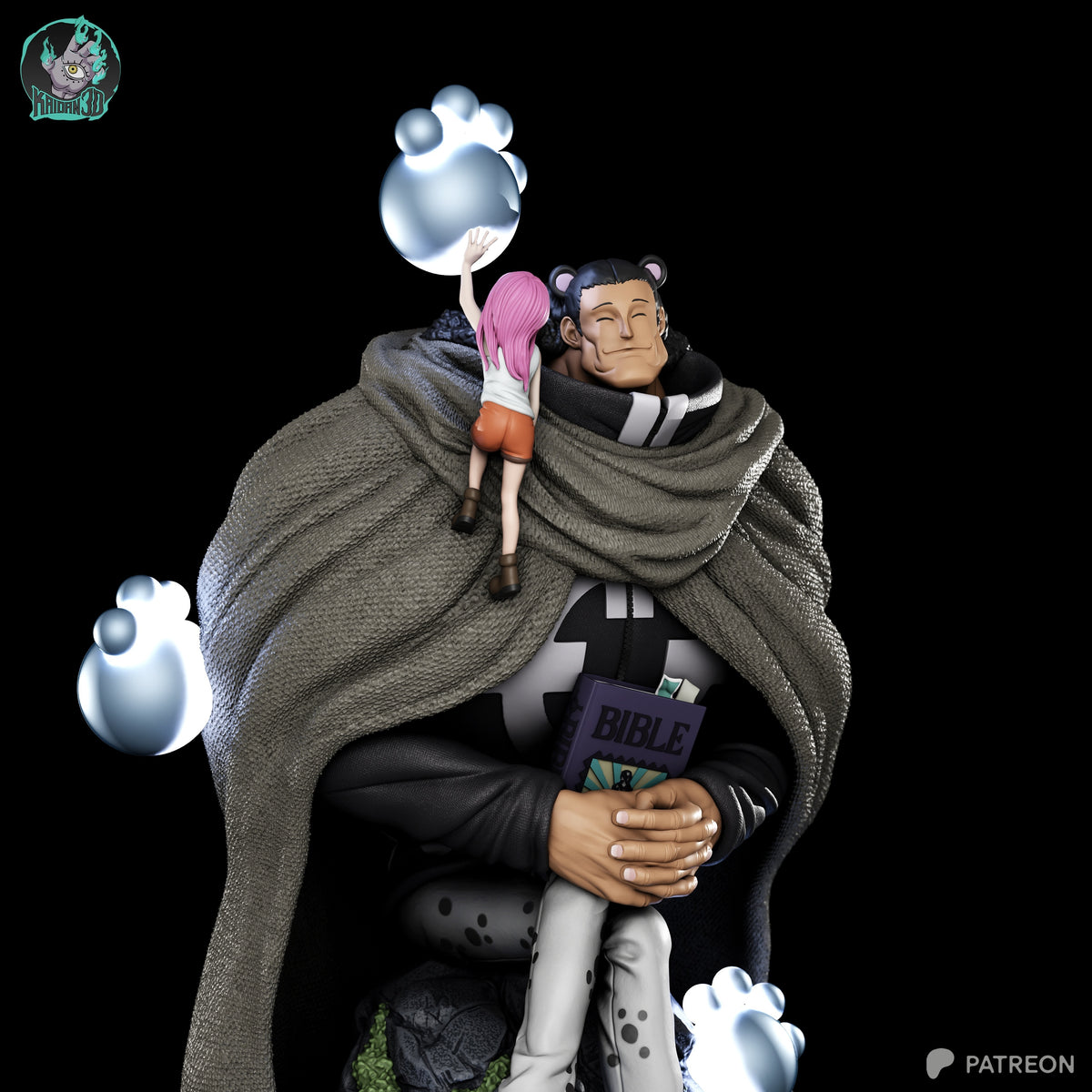 Gentle Giant & Pink-Haired Girl | Handcrafted Figure
