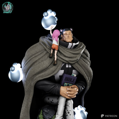 Gentle Giant & Pink-Haired Girl | Handcrafted Figure