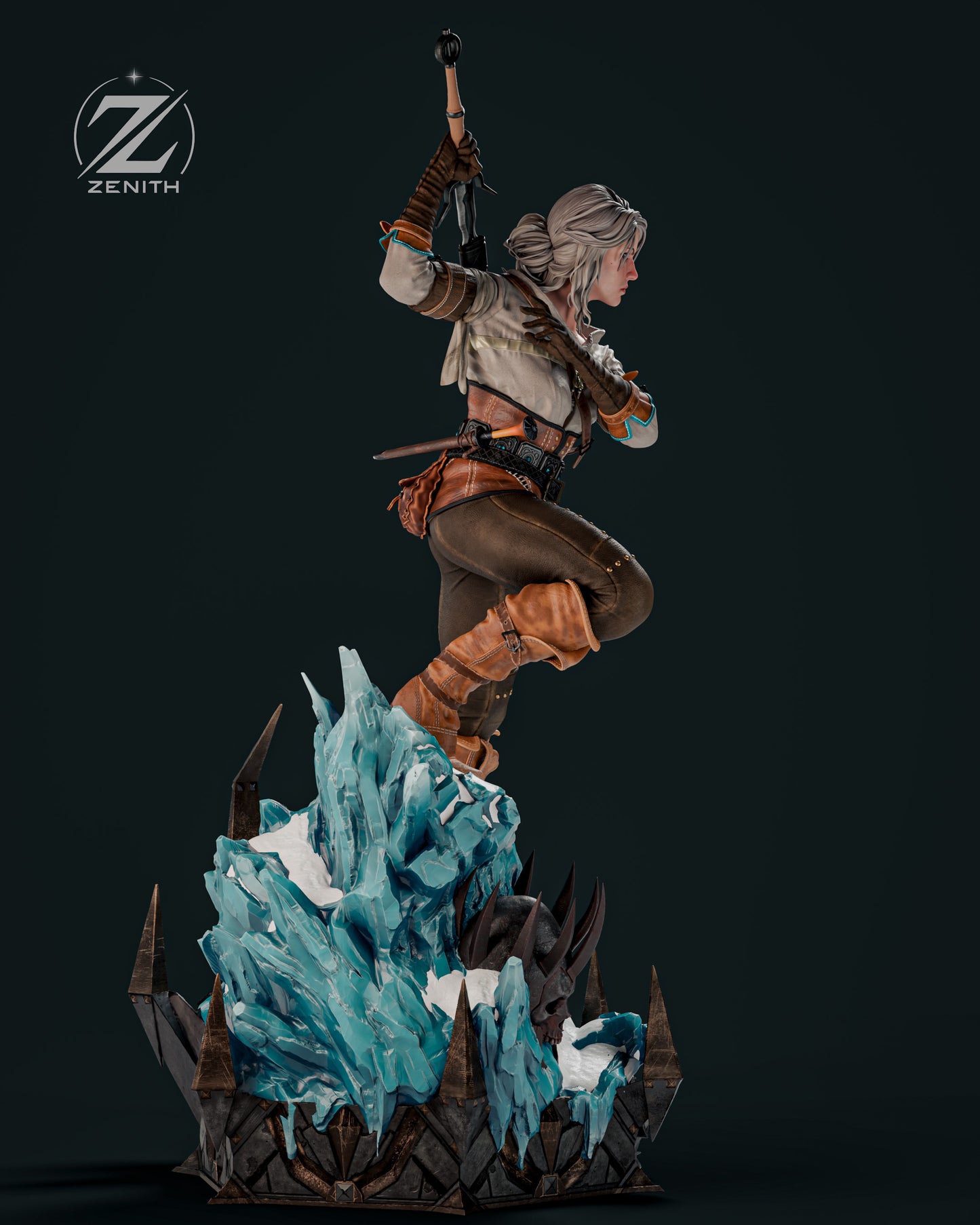 White-Haired Sword Maiden | Handcrafted Figure