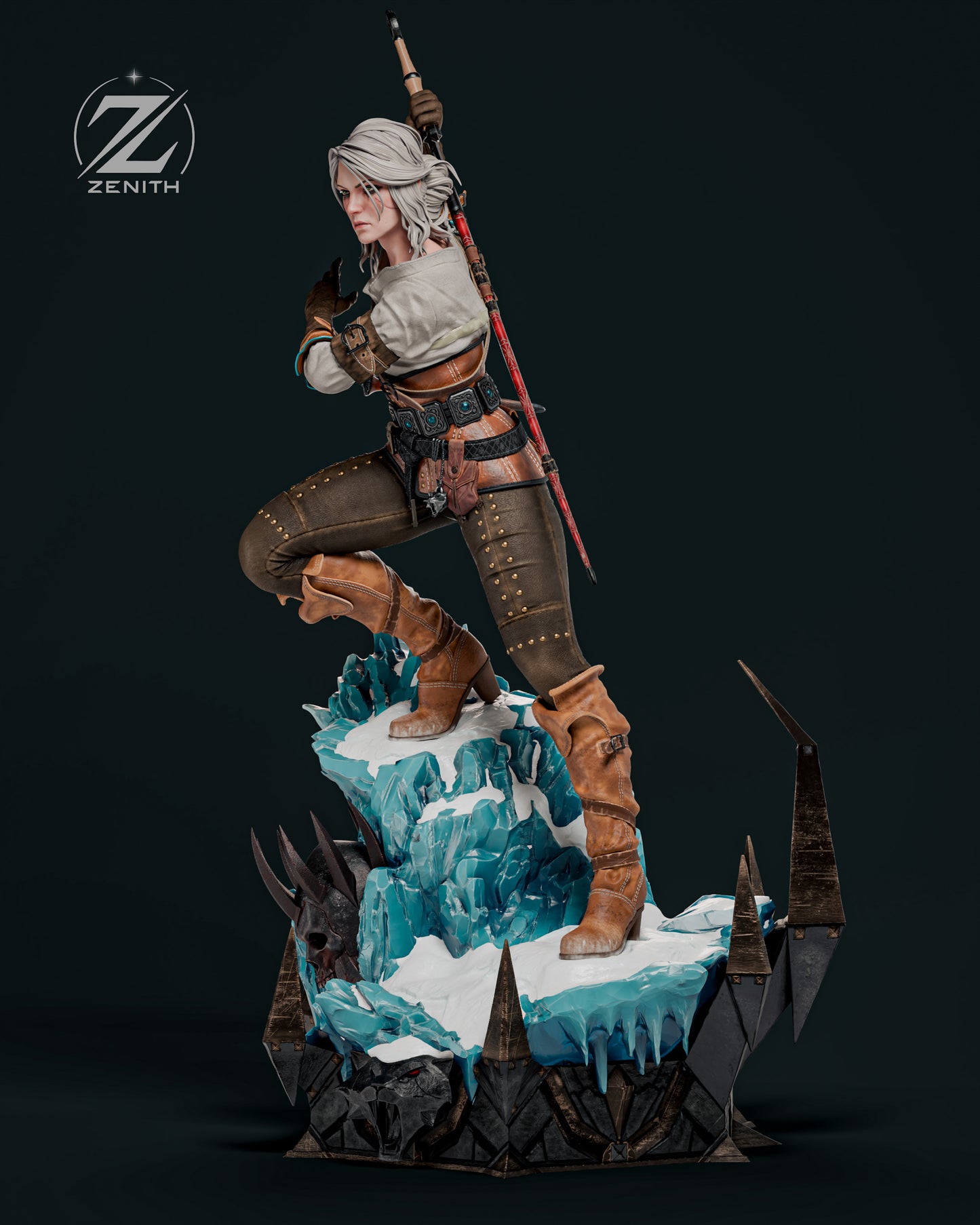 White-Haired Sword Maiden | Handcrafted Figure