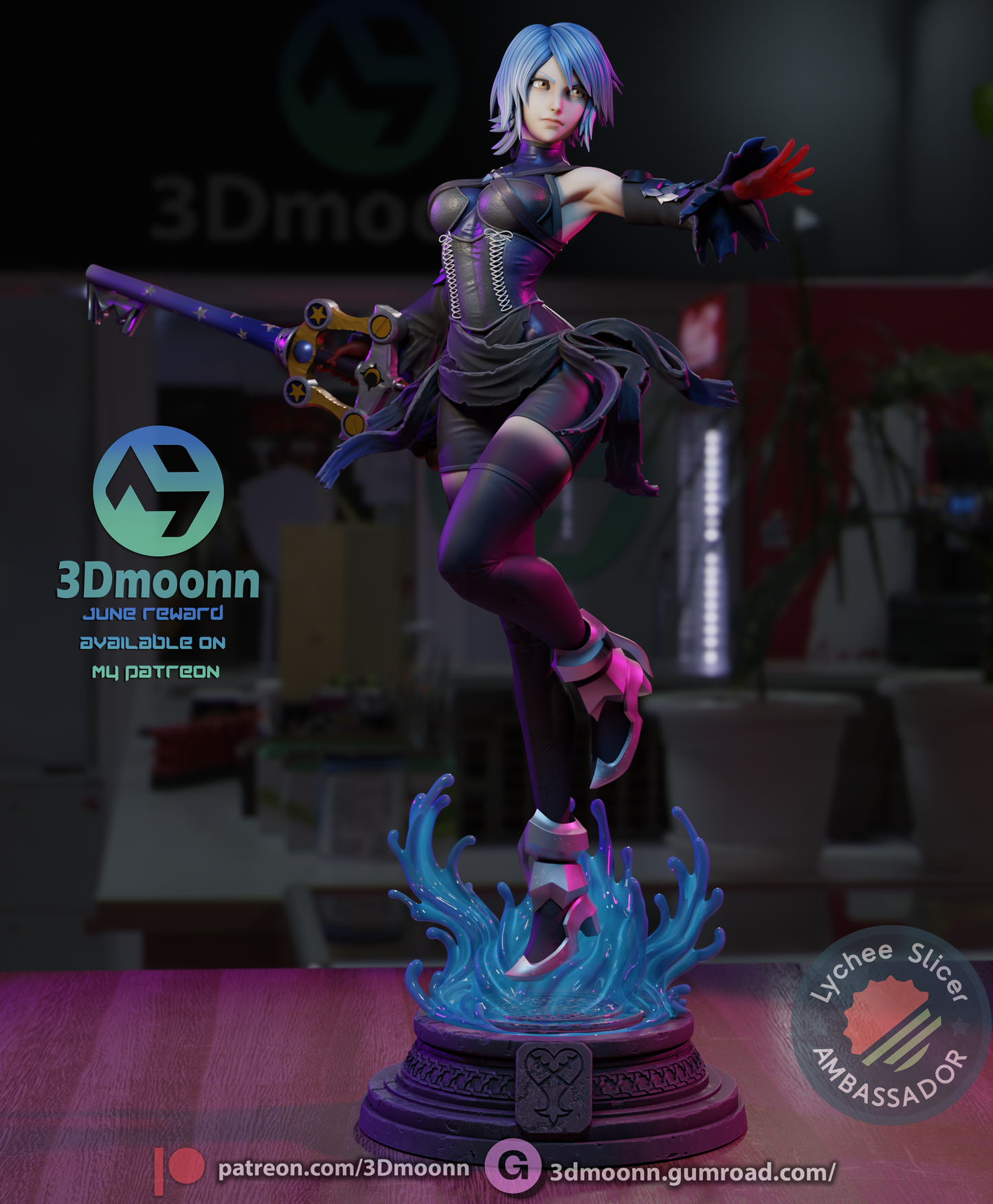 Blue Keyblade Mistress | Handcrafted Figure