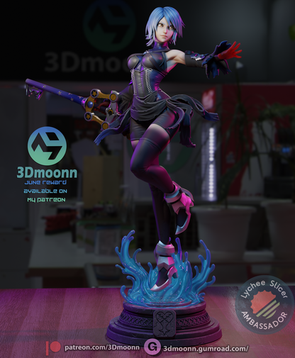 Blue Keyblade Mistress | Handcrafted Figure