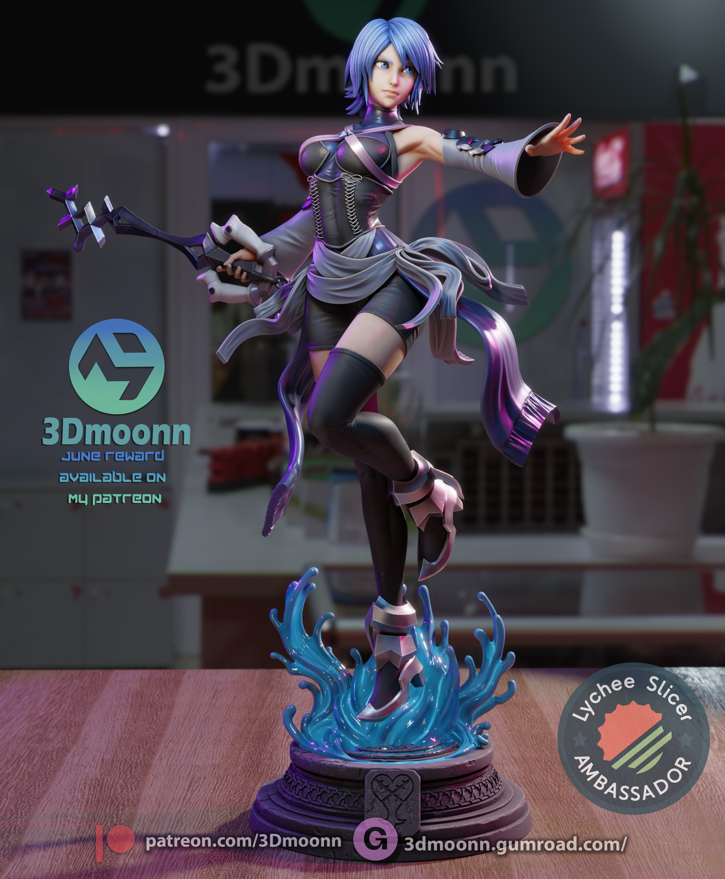 Blue Keyblade Mistress | Handcrafted Figure