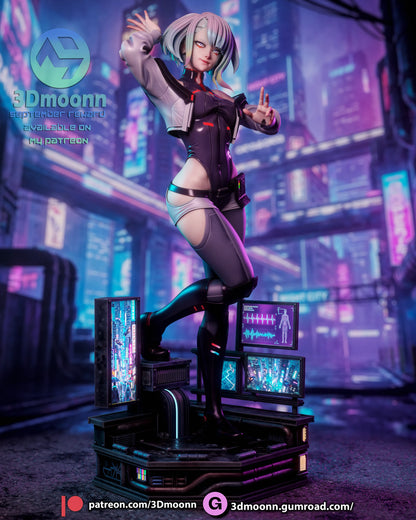 Neon Hacker Girl | Handcrafted Figure