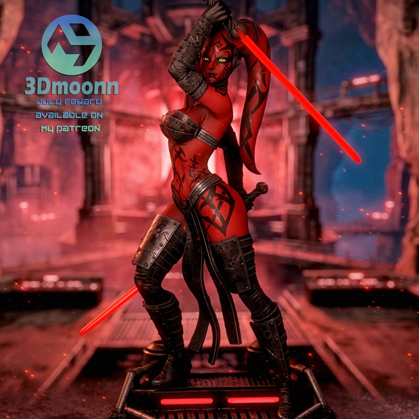 Red-Horned Dark Maiden | Handcrafted Figure