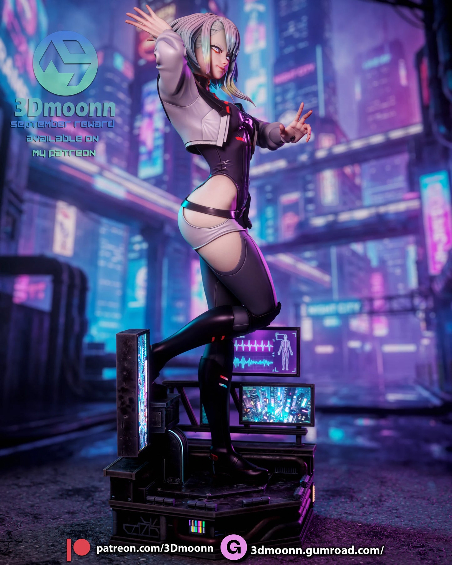 Neon Hacker Girl | Handcrafted Figure