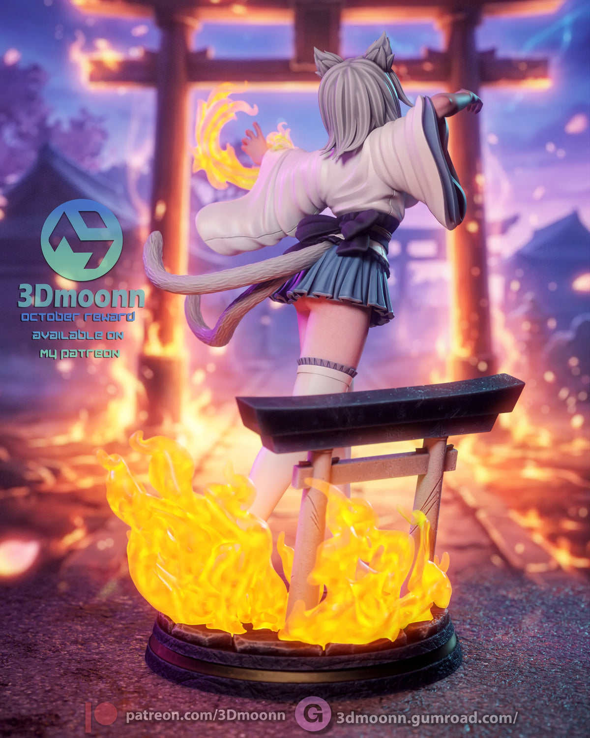 White Cat Girl | Handcrafted Figure