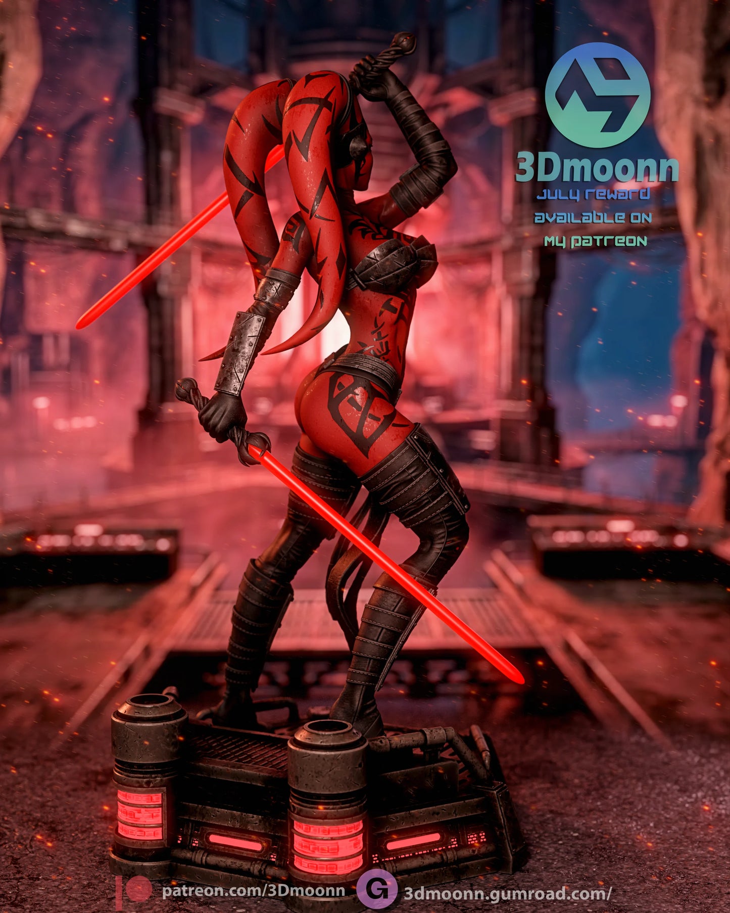 Red-Horned Dark Maiden | Handcrafted Figure