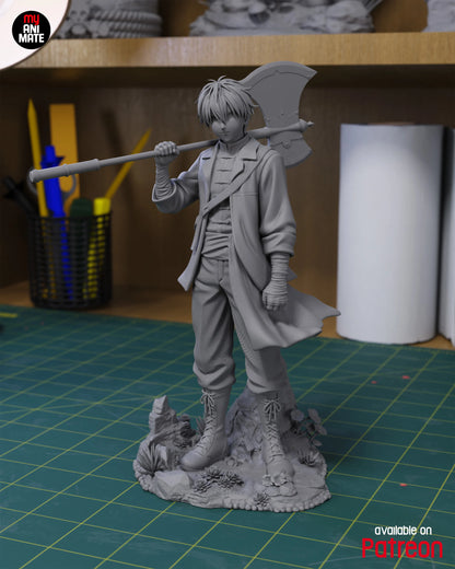 Red-Haired Axe Warrior | Handcrafted Figure