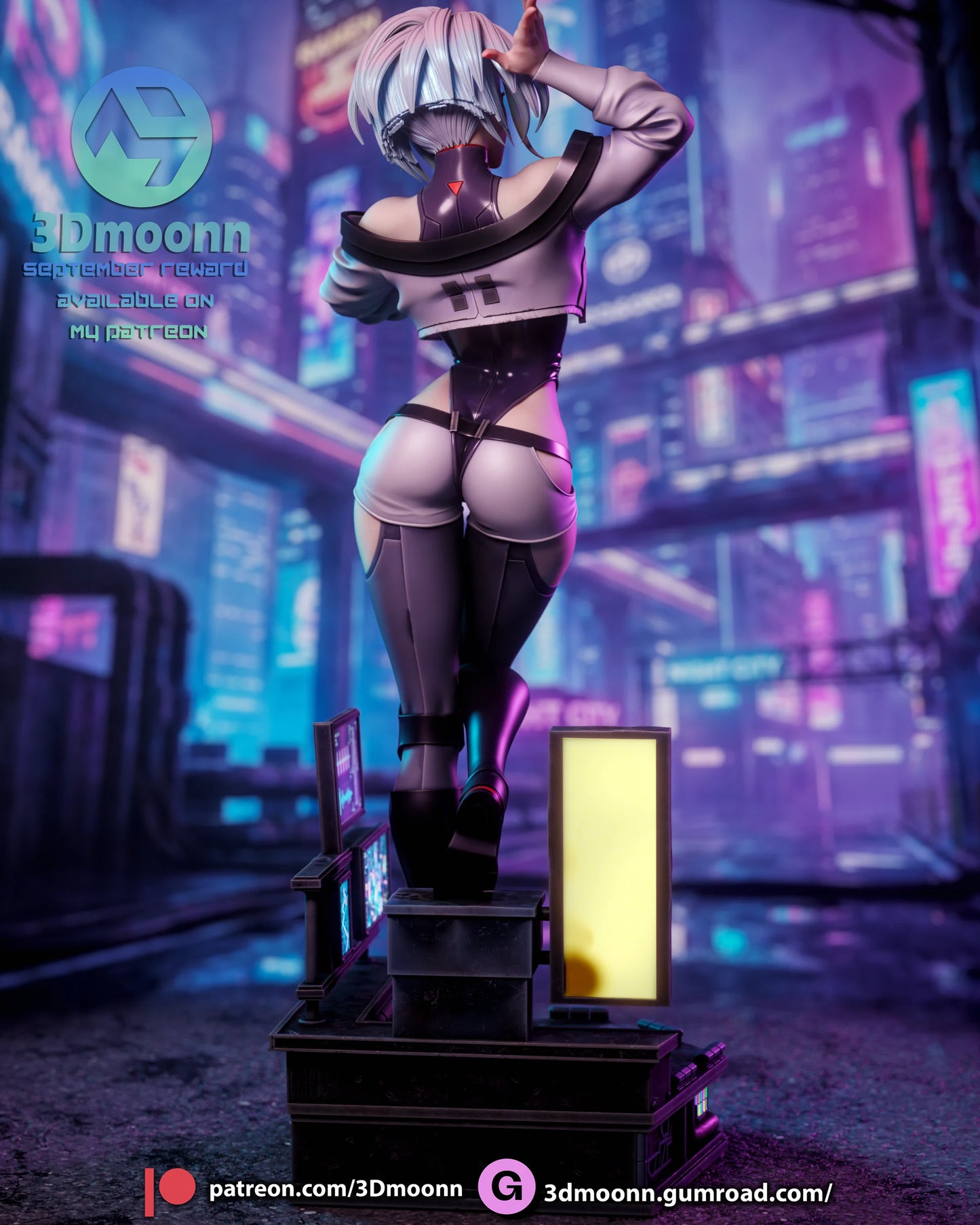 Neon Hacker Girl | Handcrafted Figure