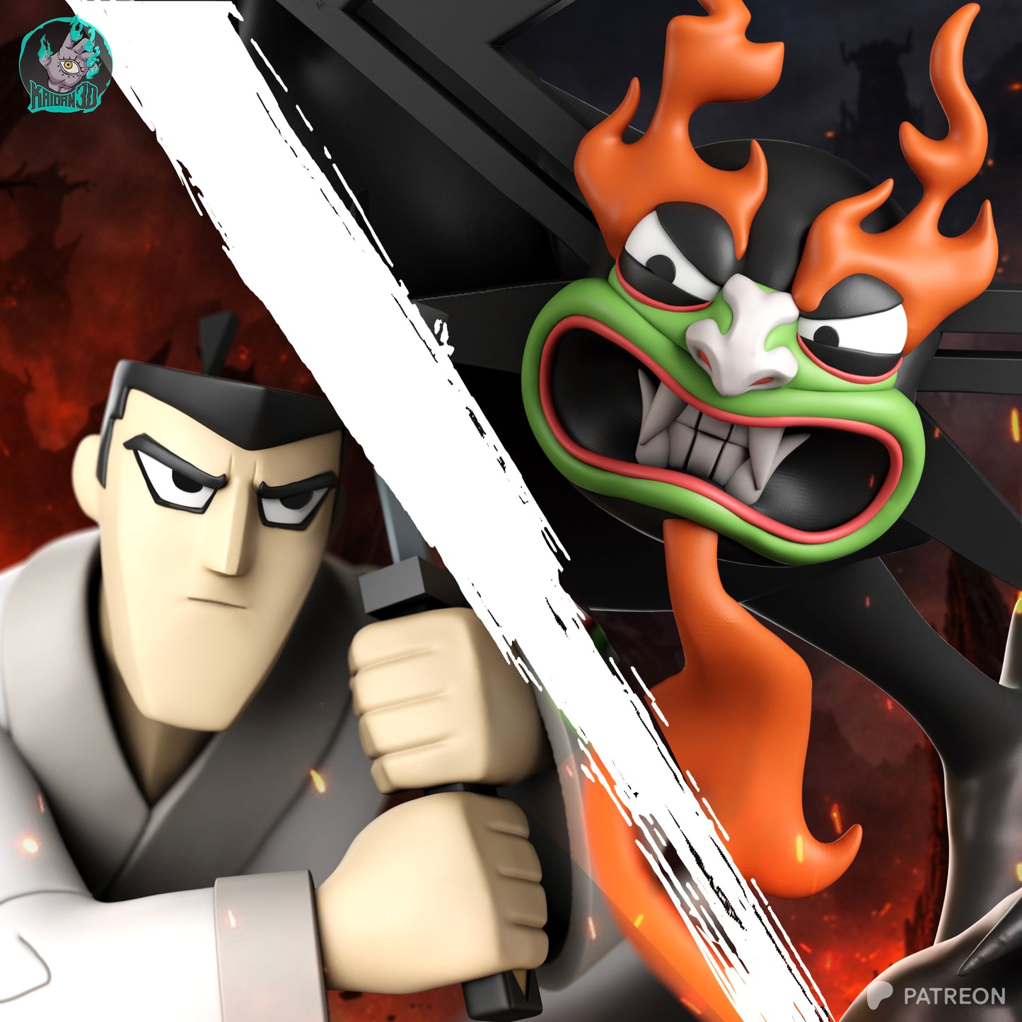 Jack vs Aku | Samurai Jack | Handcrafted Figure