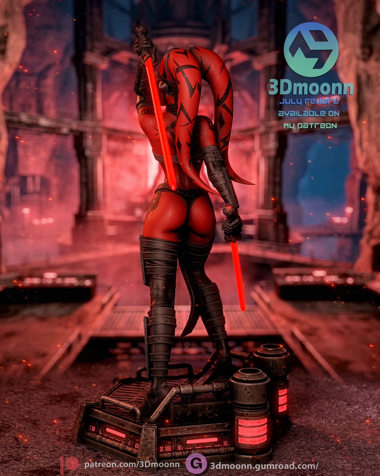 Red-Horned Dark Maiden | Handcrafted Figure