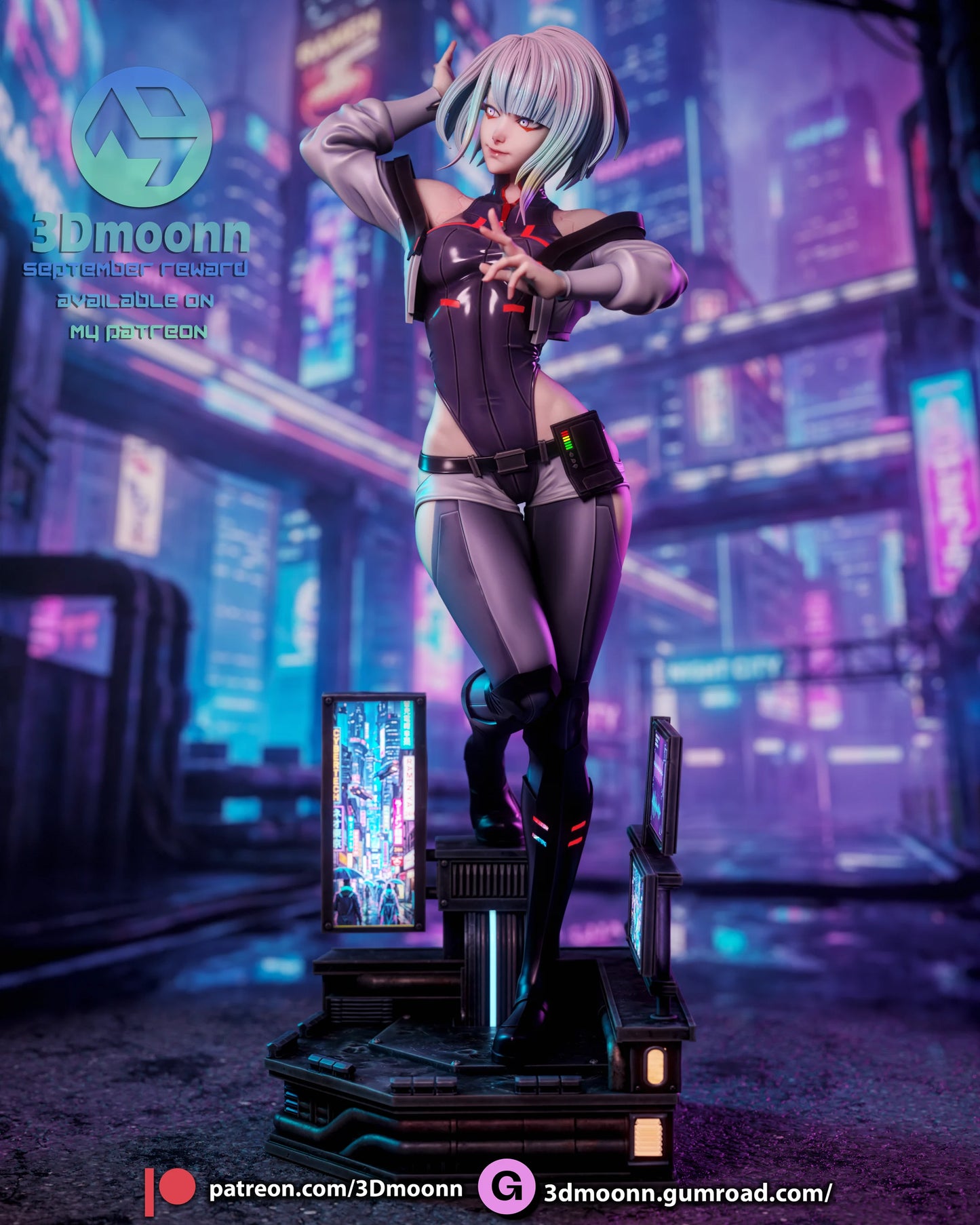 Neon Hacker Girl | Handcrafted Figure