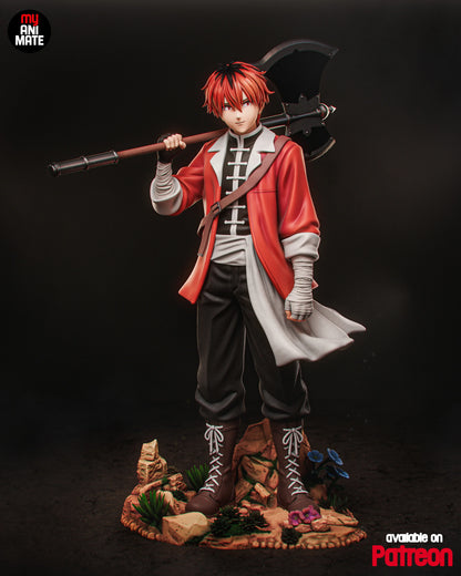 Red-Haired Axe Warrior | Handcrafted Figure