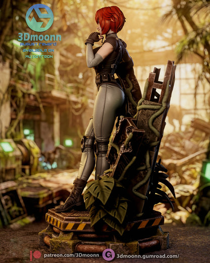 Crimson Dino Hunter | Handcrafted Figure