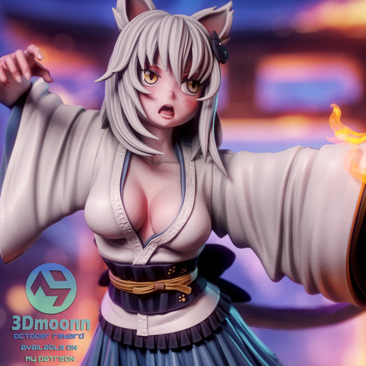 White Cat Girl | Handcrafted Figure