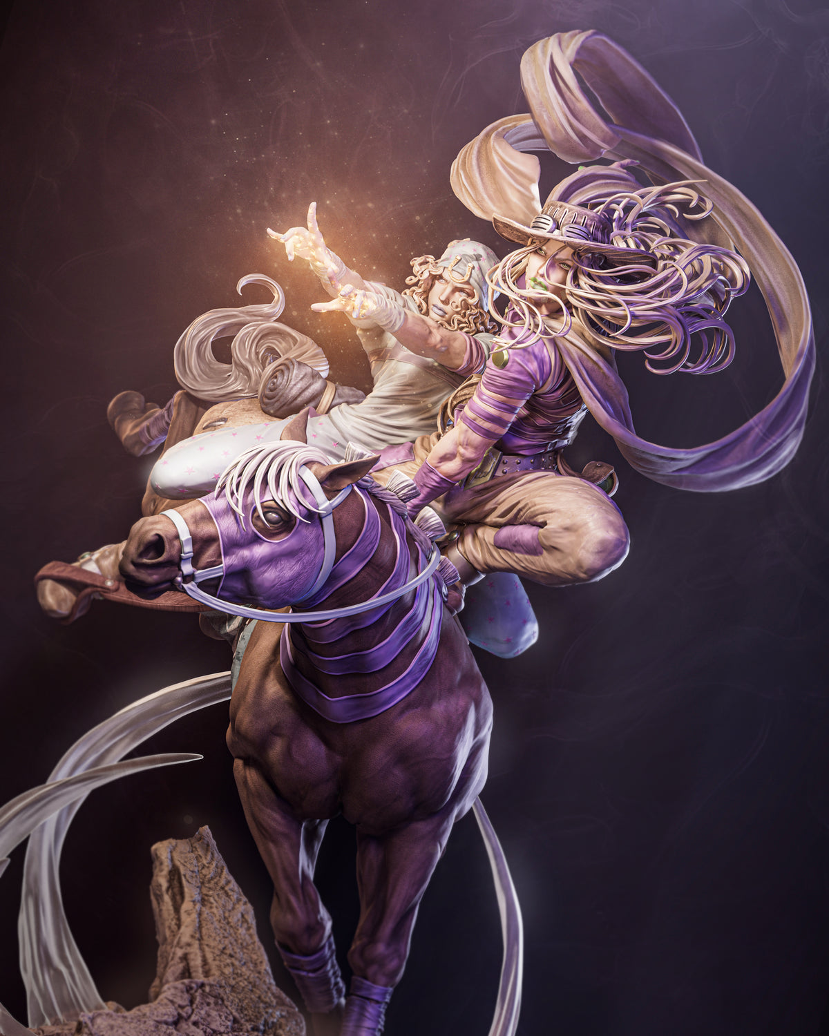 Golden Cowboy & Blue Rider | Handcrafted Figure