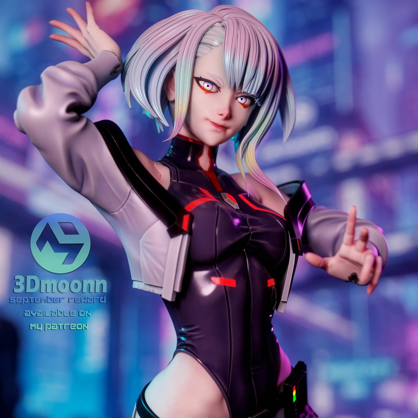 Neon Hacker Girl | Handcrafted Figure