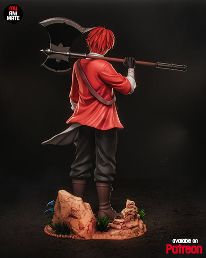 Red-Haired Axe Warrior | Handcrafted Figure