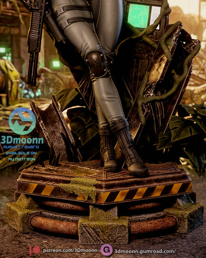 Crimson Dino Hunter | Handcrafted Figure