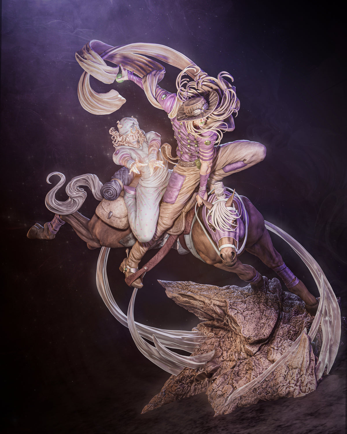 Golden Cowboy & Blue Rider | Handcrafted Figure