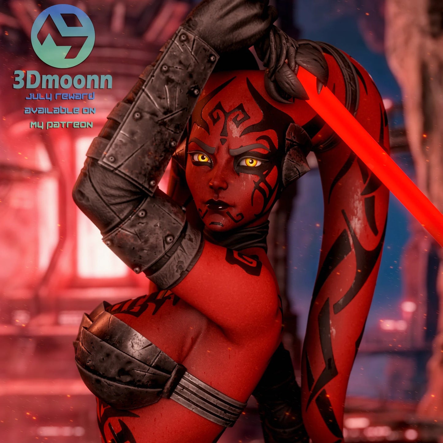 Red-Horned Dark Maiden | Handcrafted Figure